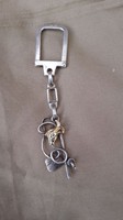 Ezüst,dekoratív kulcstartó,aranyozott hallal,925-ös,jelzett