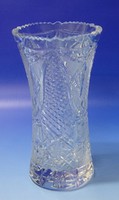 0M853 Hibátlan régi kristály váza 20 cm