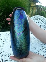  Royal Brierley Studio Art Glass irizáló üveg váza 26 cm