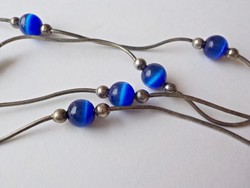 Kék macskaszem köves 925-ös ezüst nyaklánc
