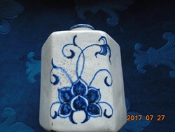 18 sz DELFT Ón mázas TEA CADDY Majolika KOBALTKÉK FEHÉR Hexagonális TEA FŰ TARTÓ