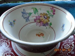 Carl Knoll Karlsbad egyedi Kézzel festett látványos Meisseni virág mintákkal ,teás csésze alátéttel