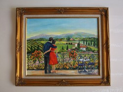 "Romantikus utazás...Toscanaban"  40x50 cm valódi festmény