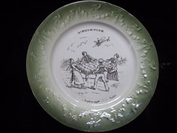 Demi -Poraiceln-Luneville , antik francia  tányér  vidám  jelenettel