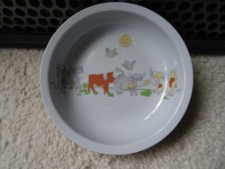 Alföldi porcelán gyermek tányér tálka bájos boci és tehén dekorral