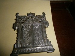 Antik szentképtartó  fémből -2 nyitható ablakkal