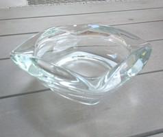 Szép és elegáns ARTDECO vastag üveg hamutál, hamutartó, asztalközép