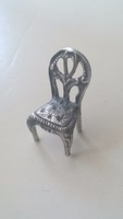 Ezüst miniatűr szék. Olasz 925 ös 