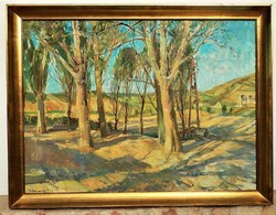 Udvary Pál (1900-1987) Balatonfüred 40 éve c. Képcsarnokos festménye 86x66cm Eredeti garanciával!!