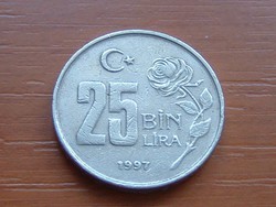 TÖRÖK 25 BIN 25.000 LÍRA 1997 RÓZSA 