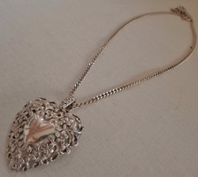 Szép régi egyedi tervezésű ezüstmedál ezüstnyaklánc