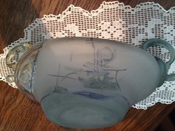 Jon Art kortárs művészi üveg  kínáló tál - 21,5 cm