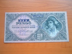 1000 PENGŐ 1945 250 FELÜLBÉLYEGZETT