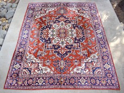 Perzsa szőnyeg mintás selyem mokett terítő , faliszőnyeg 190 x 145 cm