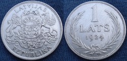 Lett (Latvijas)  1 Lats 1924  Ag ezüst . POSTA VAN !!!