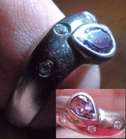 .925 ezüst gyűrű ametiszt, topáz 15,9/49,9 mm
