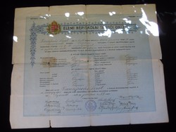 Győr elementary folk school teacher's certificate, 1912 .- Ből