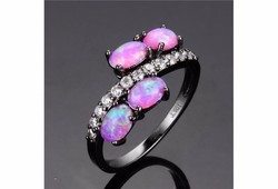 Lilás rózsaszín tűz opál gyűrű 8-as ÚJ!