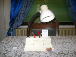 Retro szarvasi íróasztal lámpa - zománcozott és bakelit