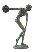 0O144 Diszkoszvető olimpikon bronz szobor 17.5 cm