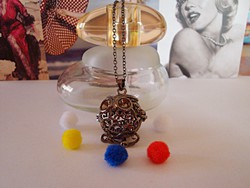 Vintage parfüm, illóolaj aromaterápiás diffúzor nyaklánc, Bagoly