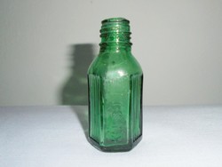 Antik kis üveg palack - gyógyszertári gyógyszeres, hatszögletű, KÜLSŐLEG felirat
