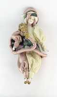 0O226 Velencei karneváli porcelánfejű baba 45 cm