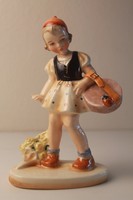 Art Deco Heinz kerámia: Katicabogaras kislány szobor