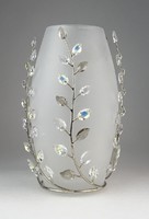0O276 Olasz művészi design üveg váza 19.5 cm