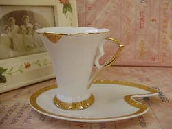 Nagyon ritka cseh Moritz Zdekauer art deco,aranyozott teáscsésze,capuccinos csésze