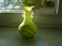 Murano-carlo moretti (1934-2008) vase with apple green multi-colored pattern