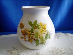 Nagyon ritka Aquincumi különleges pocakos porcelán váza őszi csokorral