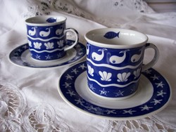 Sandra Rich porcelán csészék/bögrék alátéttel, 3 szett