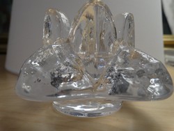 Kristály gyertyatartó, svéd művészi üveg, Orrefors