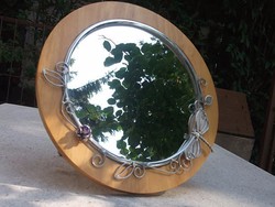 Ezüst szitakötős asztali tükör-fa keret Ajándékba is !