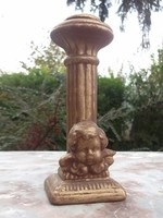 Hourglass candle holder with angel head and putti