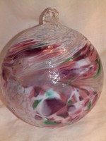 Színes márványos nehéz üveggömb nagy méret karácsonyfadísz