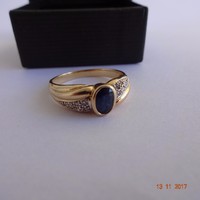 arany gyűrű...zafír &brill kővel..
