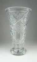 0P384 Vastag falú csiszolt üveg kristály váza 25cm