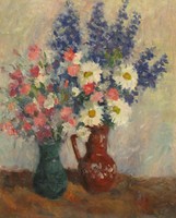 Magyar festő, 1950 körül : Virágok vázában