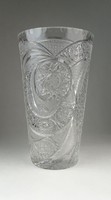 0P422 Csiszolt üveg kristály váza 24.5 cm