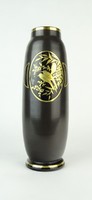 0P484 Régi különleges sötét üveg váza 26.5 cm