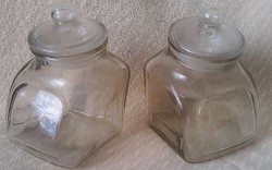 2 db antik vastag falú , aromazárós fűszeres üveg