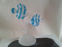 Charlie M.J. USA kézzel készített színes üvegfigura, halak sorozat