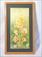 Heil Edit : Sárga virágok , 2006 olajfestmény méret 21 x 36 cm.