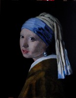 Moona - Lány gyöngyfülbevalóval Vermeer képének MESTERMÁSOLATA