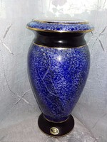 Különleges, kék márványos  Ital Decor Handarbeit  porcelán váza