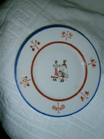 Hüttl Tivadar kézzel festett ritka mintával tányér 18 cm