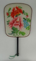 0P732 Gyönyörű kínai virágos selyem legyező
