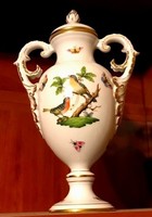 Herendi Rothschild barokk mintás füles váza, serleg
